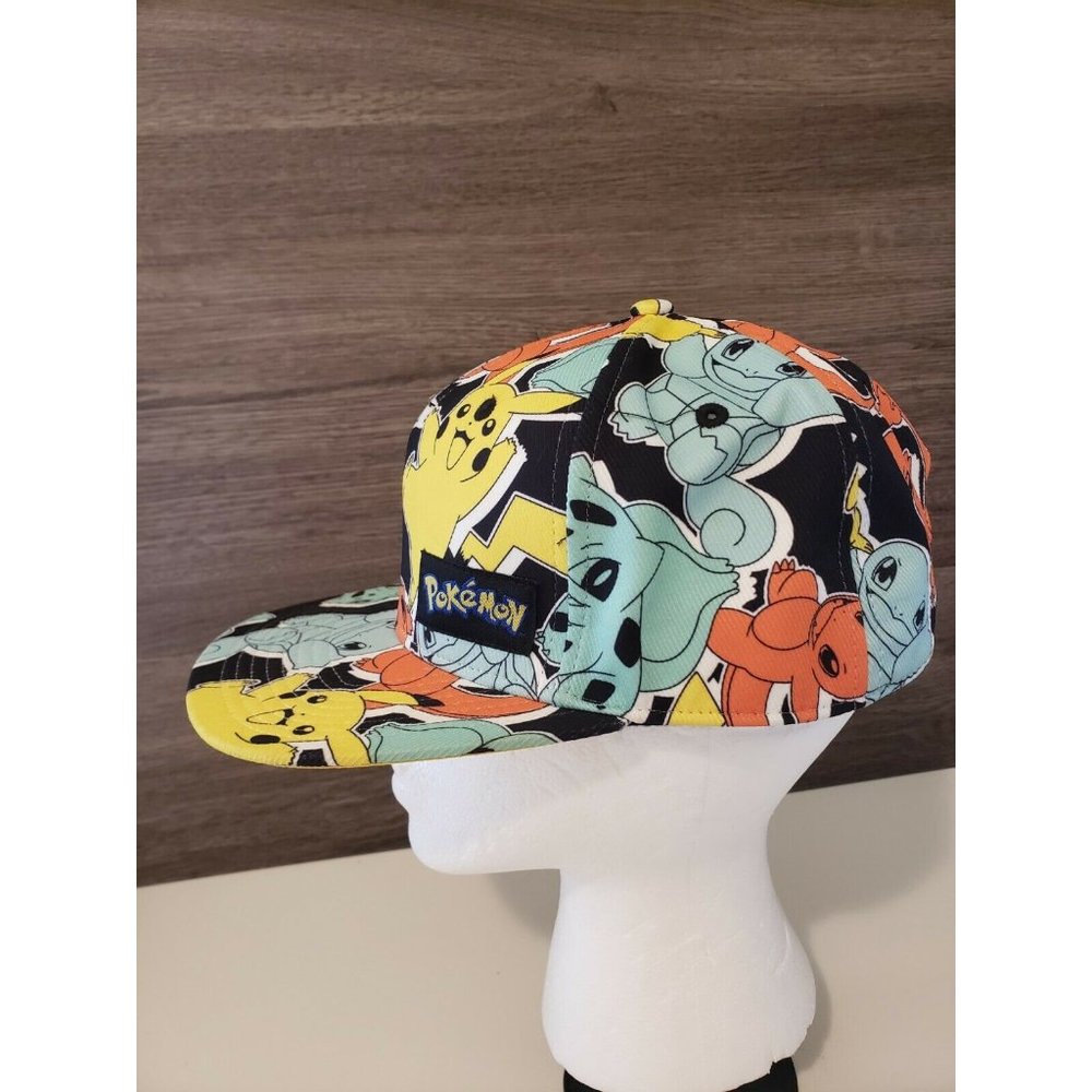 Pokemon Snapback Hat Baseball Hat - Gen 1 Starter Pikachu, Bulbasaur, Charmander